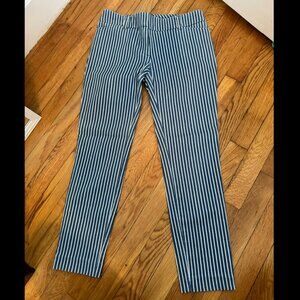 Like New NY&Co Blue and White Striped Design Studio Pants - Size 2.